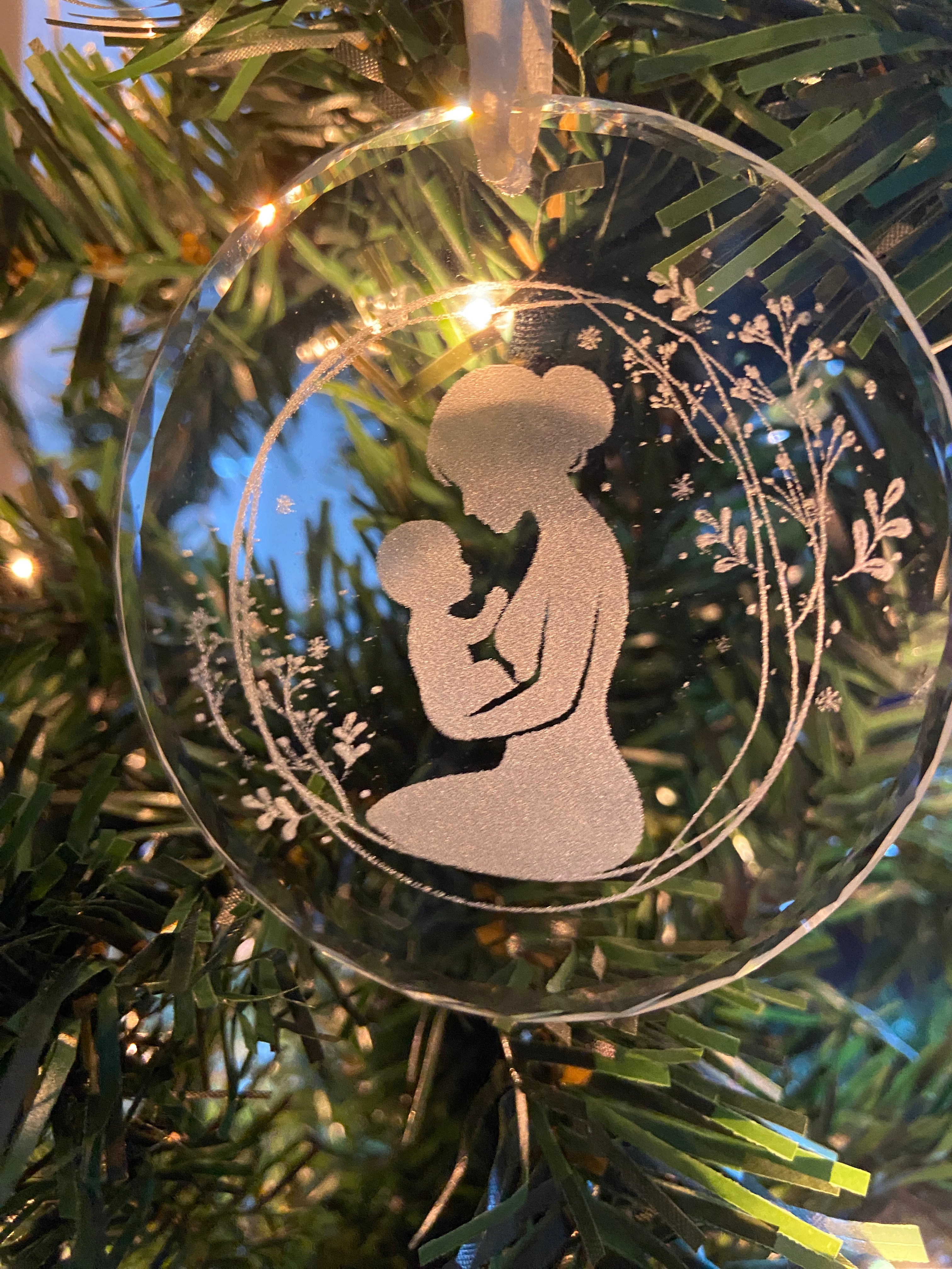 Mother and Child Holiday Ornament