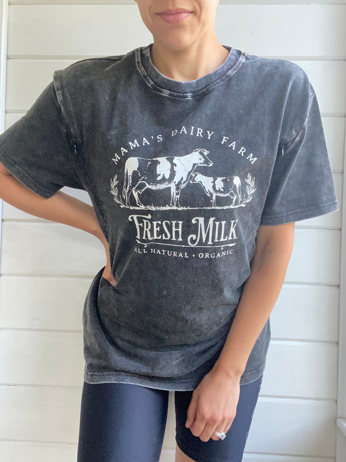 Mama's Dairy Farm Acid Wash T-Shirt