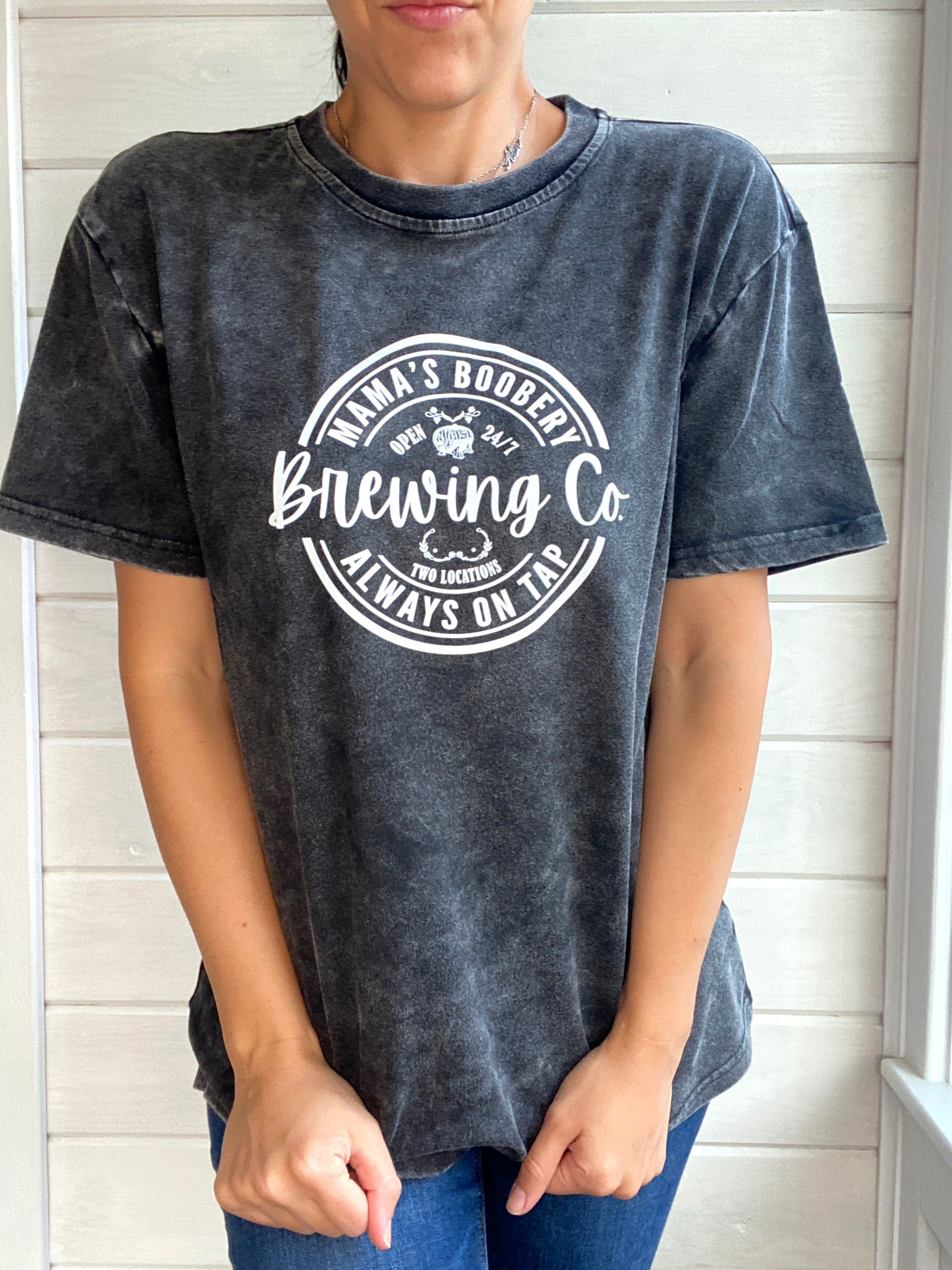 Mama Boobery Brewing Co. Acid Wash T-Shirt