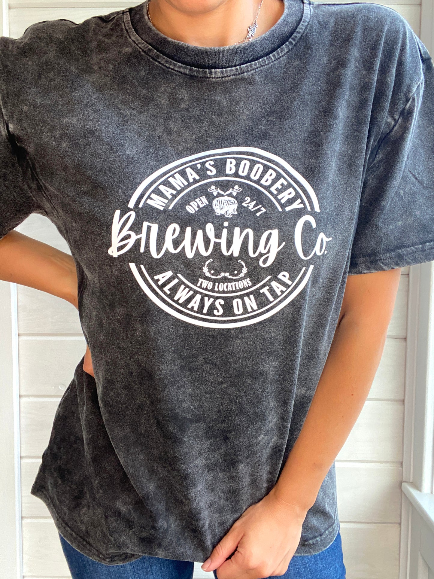 Mama Boobery Brewing Co. Acid Wash T-Shirt