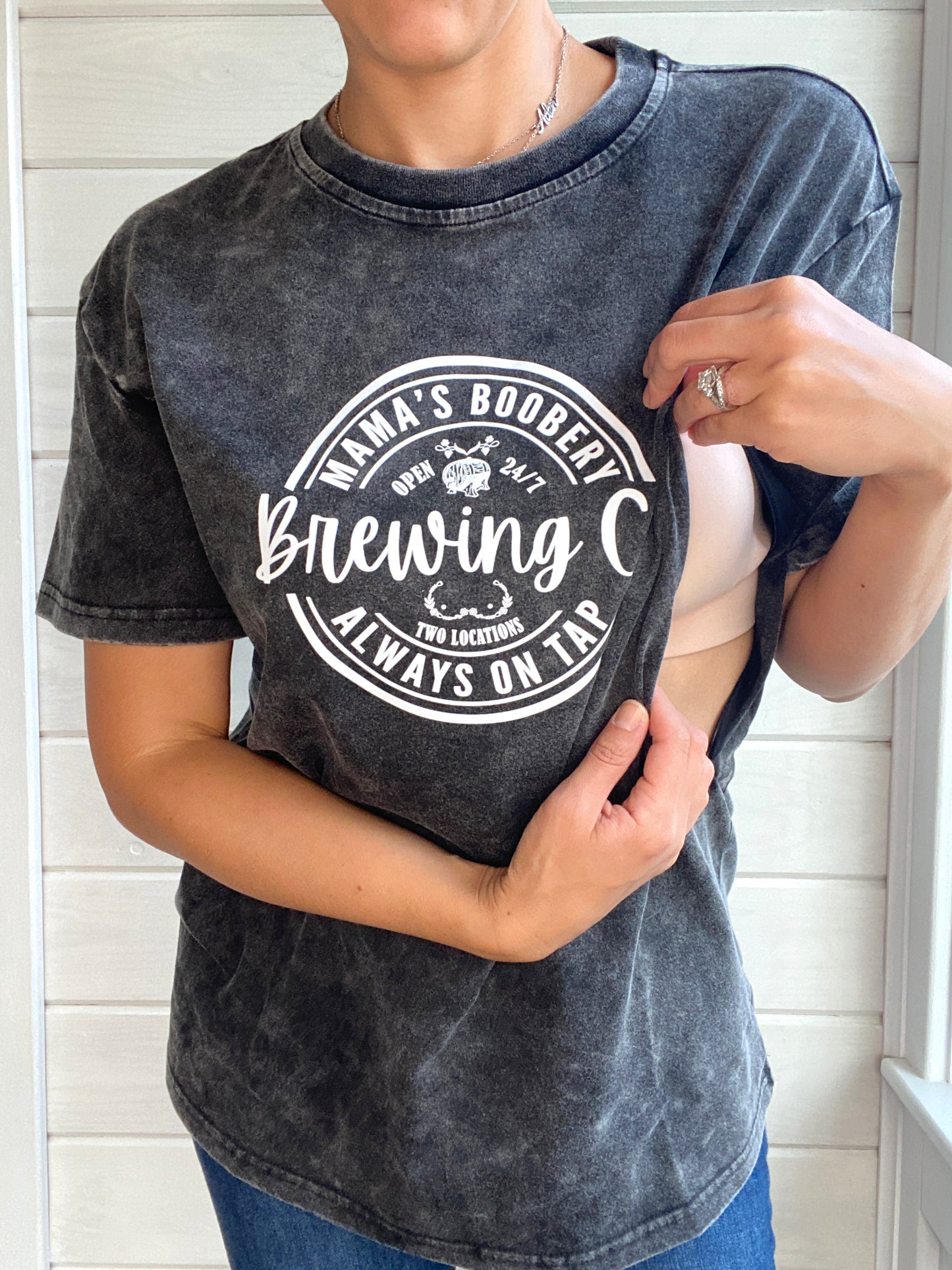 Mama Boobery Brewing Co. Acid Wash T-Shirt