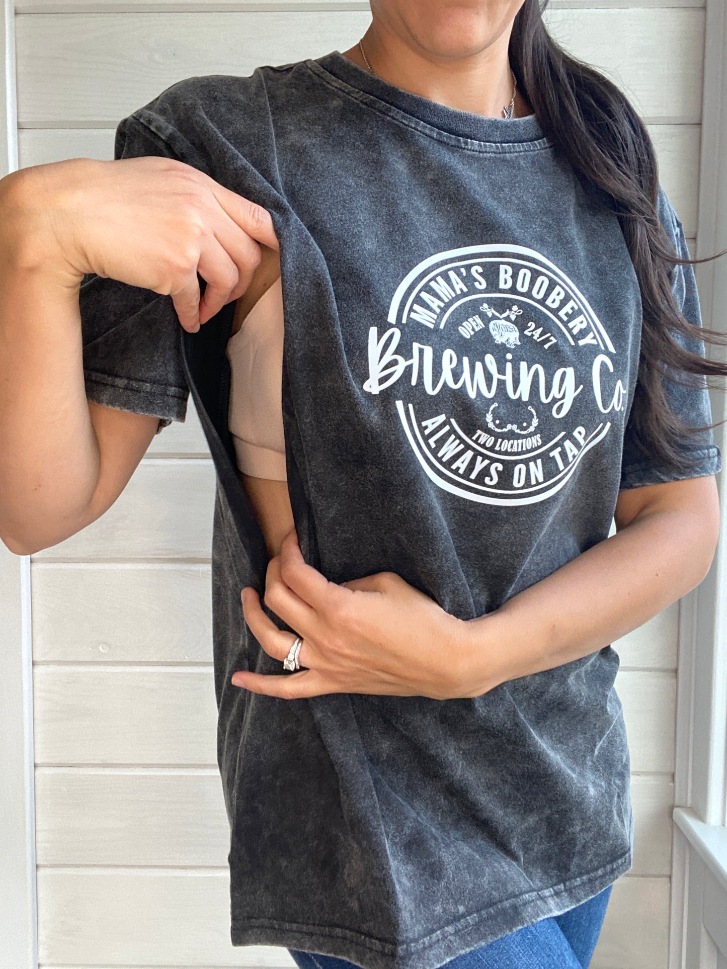 Mama Boobery Brewing Co. Acid Wash T-Shirt