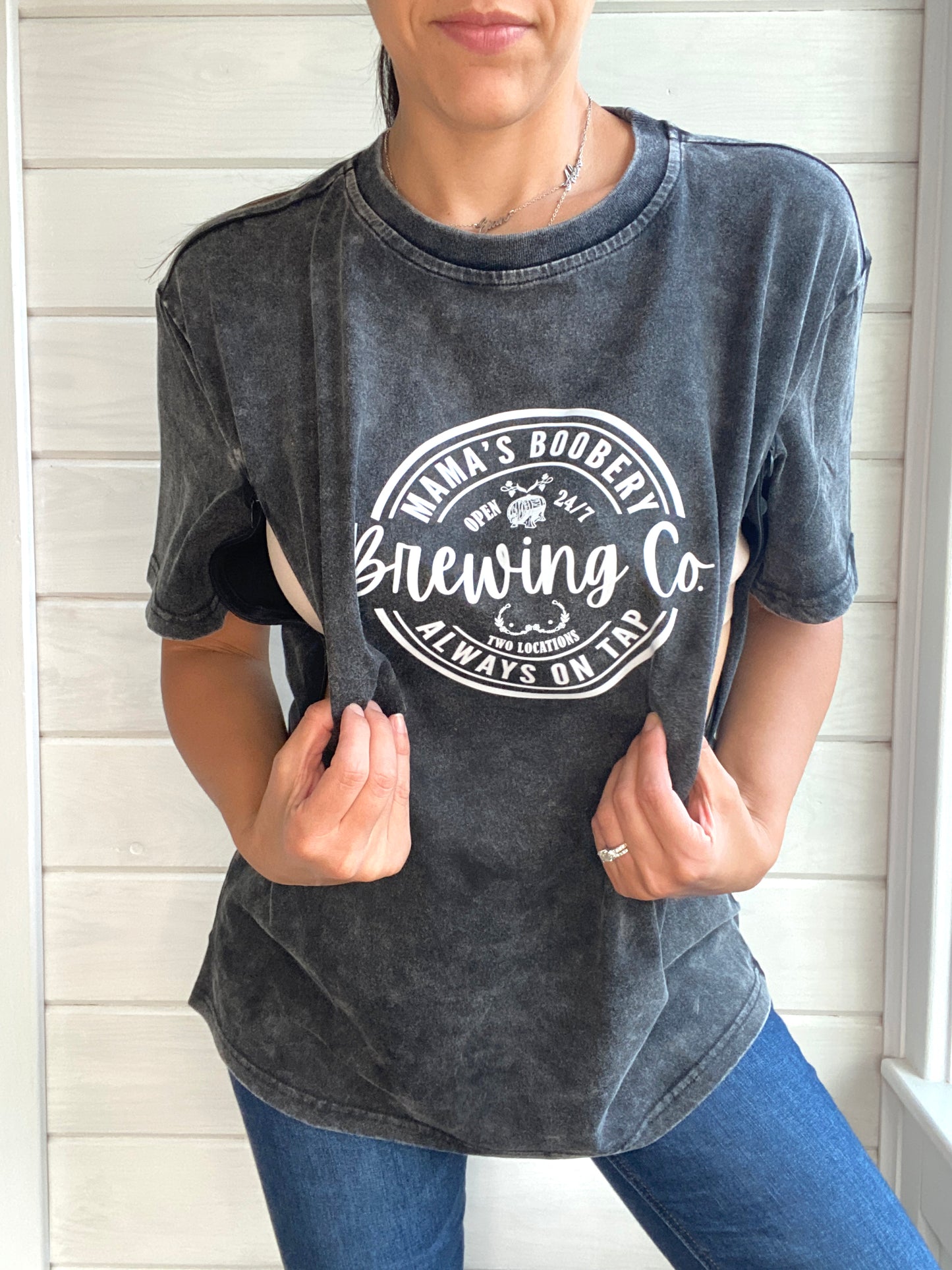 Mama Boobery Brewing Co. Acid Wash T-Shirt