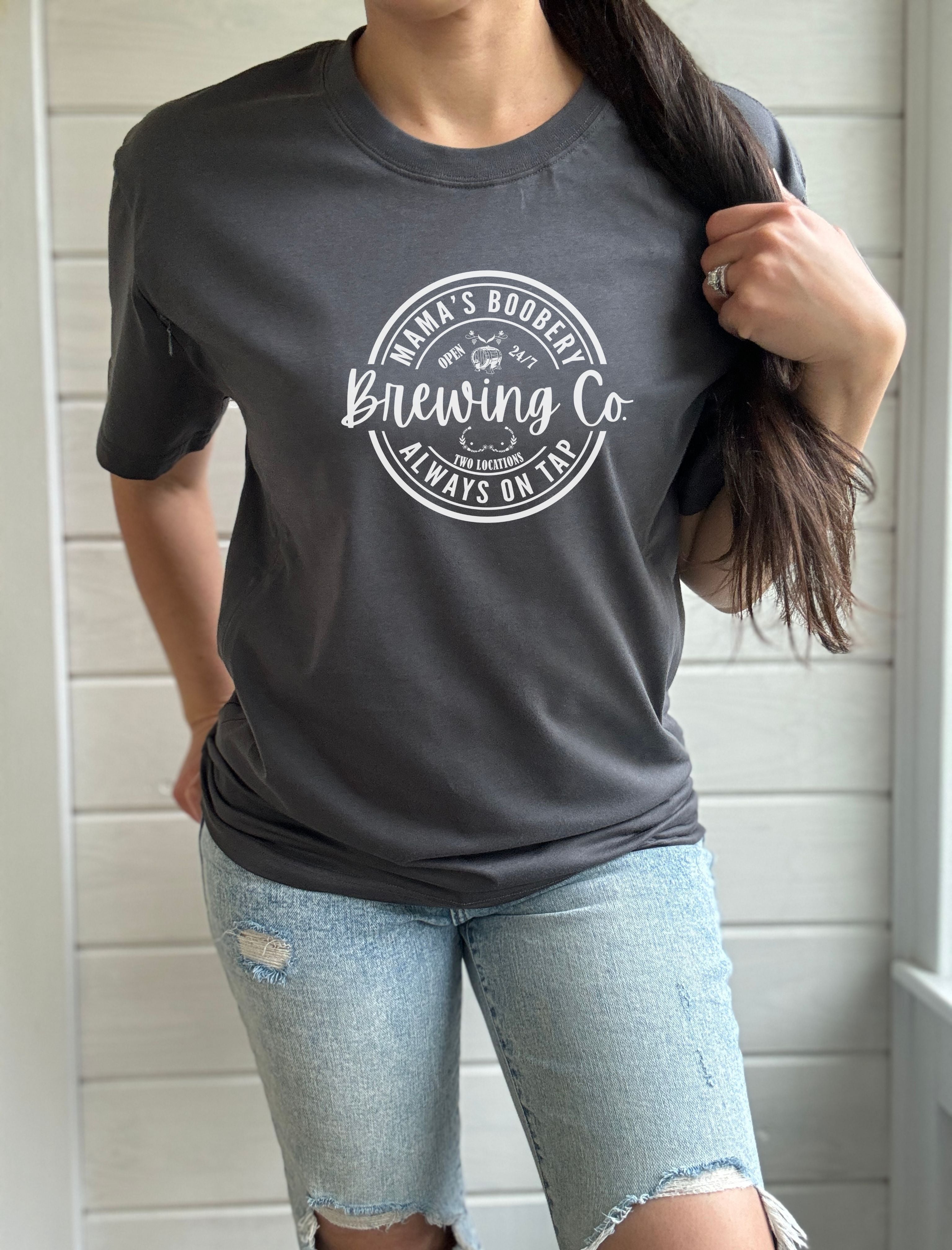 Mama Boobery Brewing Co. Solid Comfort Nursing Friendly T-Shirt