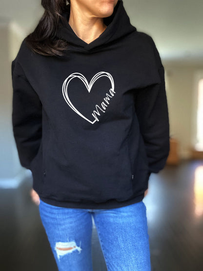 Double Heart Mama Hooded Sweatshirt