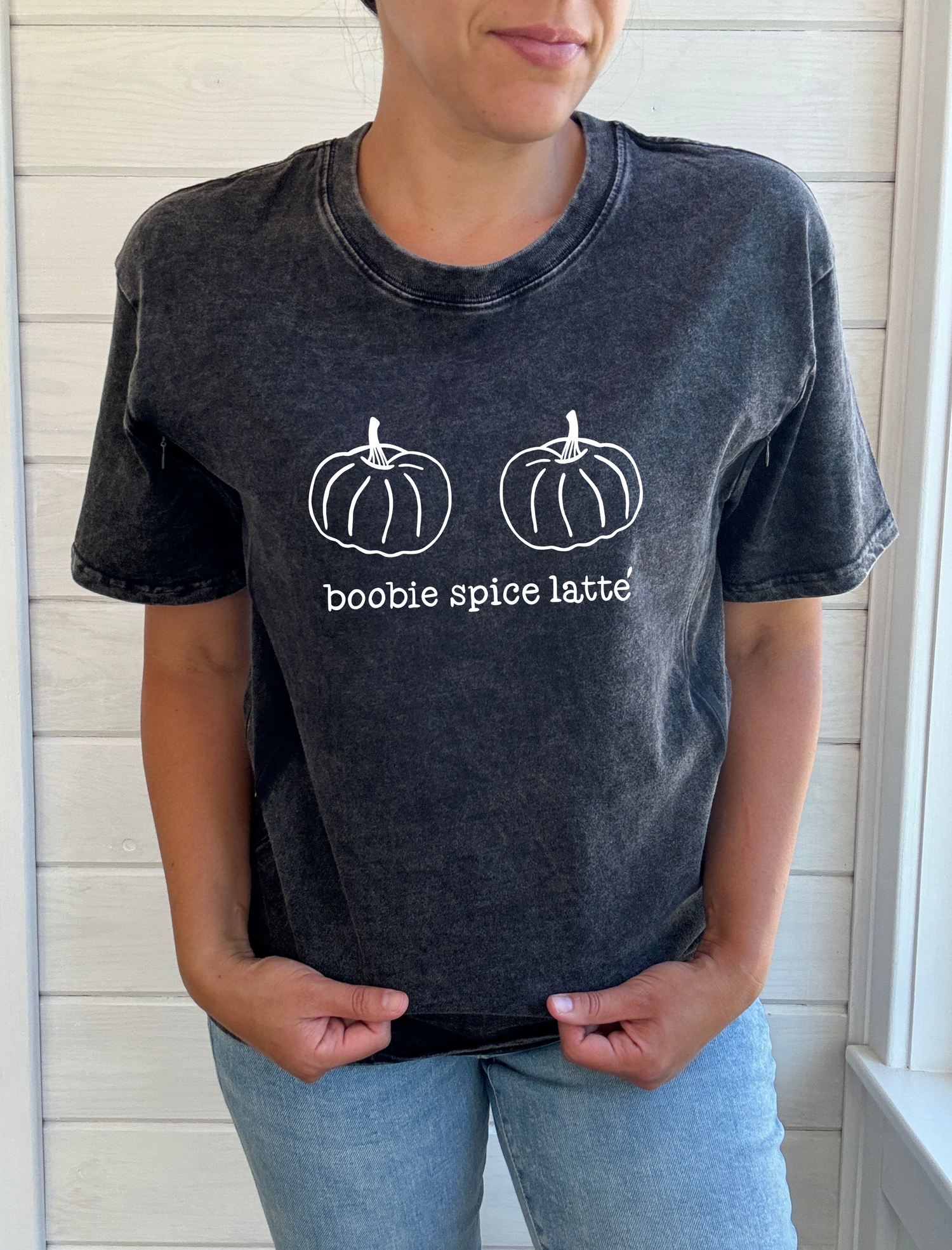 Boobie Spice Latte Acid Wash T-Shirt