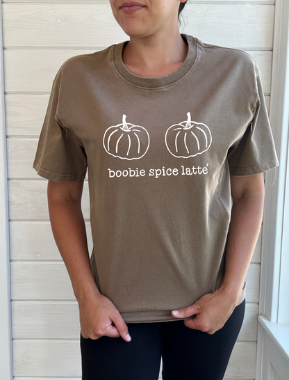 Boobie Spice Latte Acid Wash T-Shirt