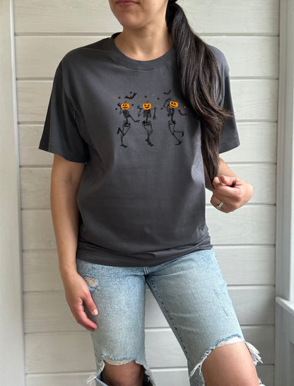 Pumpkin Head Dancing Skeleton Comfort Tee