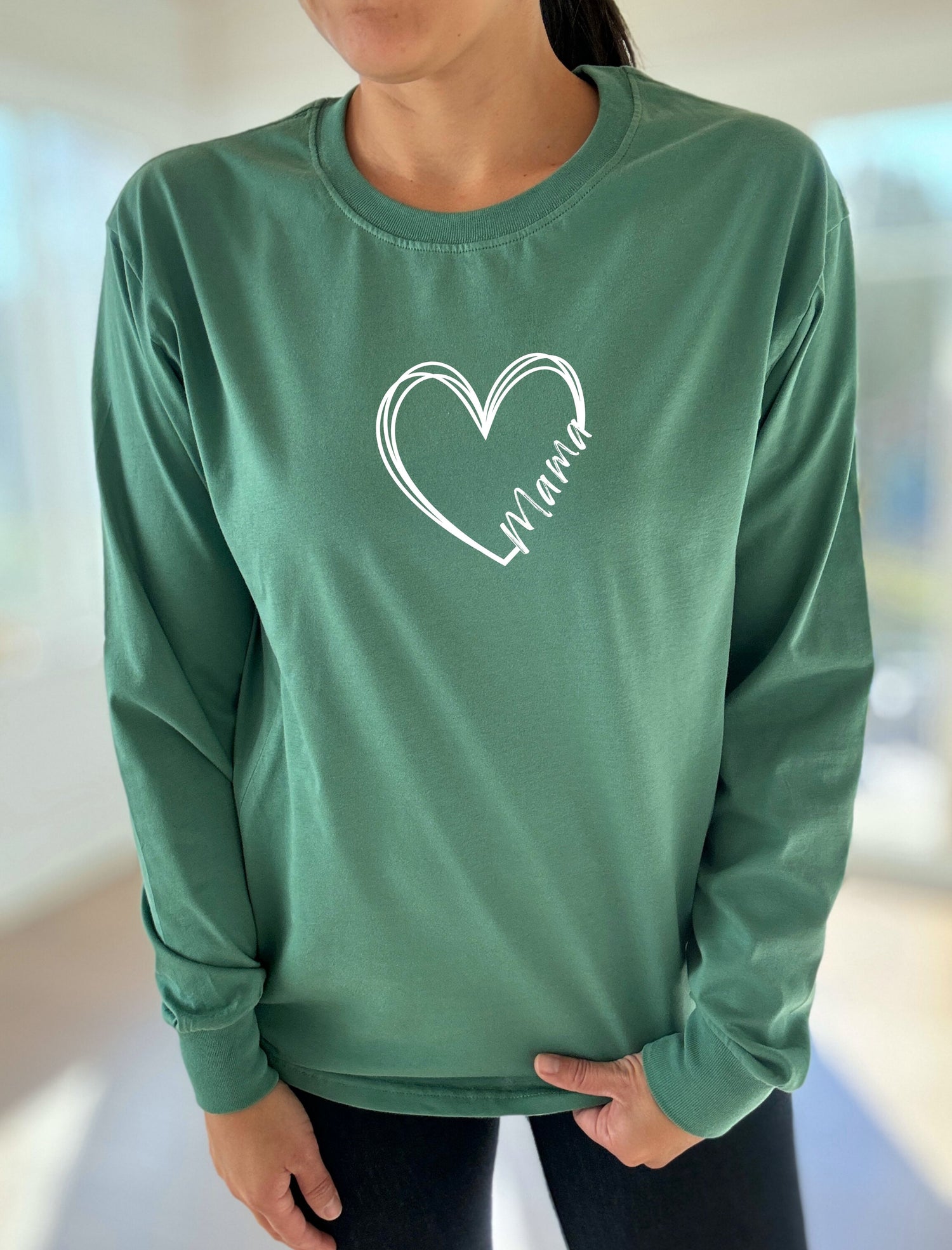 Double Heart Mama Long Sleeve Comfort Tee