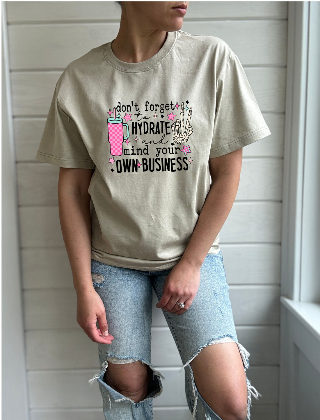 Hydrate & Mind Your Business Solid Comfort Tee