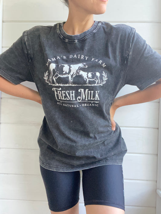 Mama's Dairy Farm Acid Wash T-Shirt