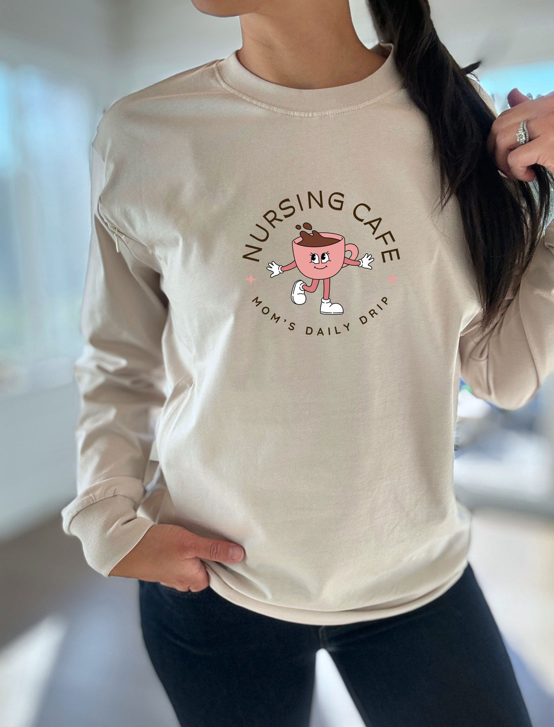 Nursing Cafe Long Sleeve Comfort Tee