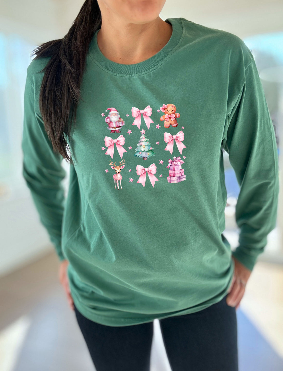 Pink Bow Coquette Long Sleeve Comfort Tee