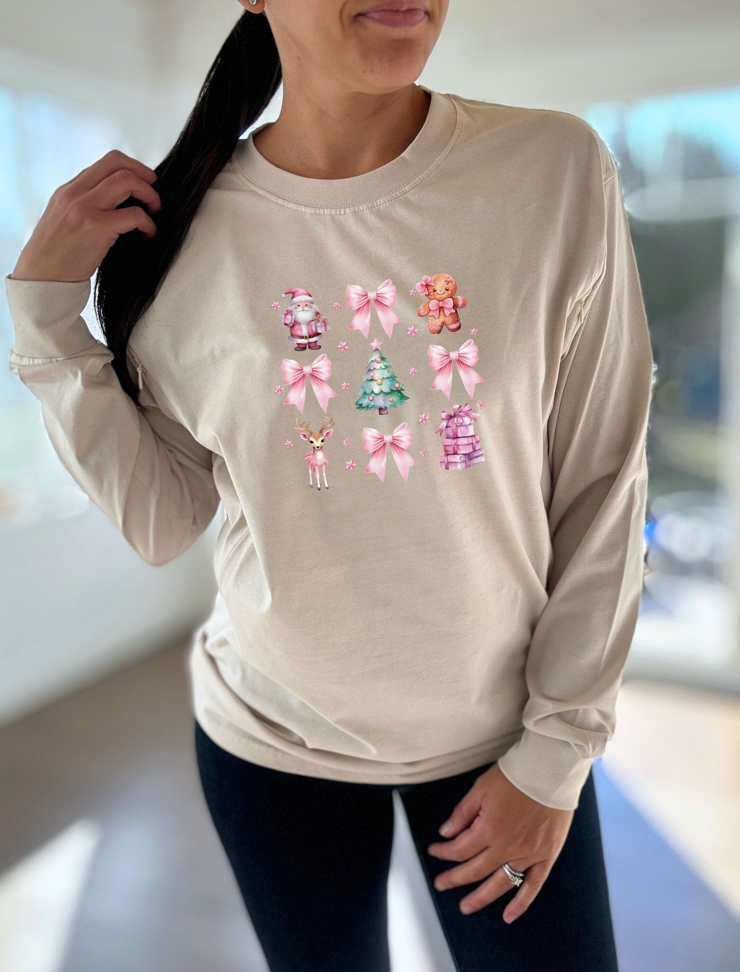 Pink Bow Coquette Long Sleeve Comfort Tee