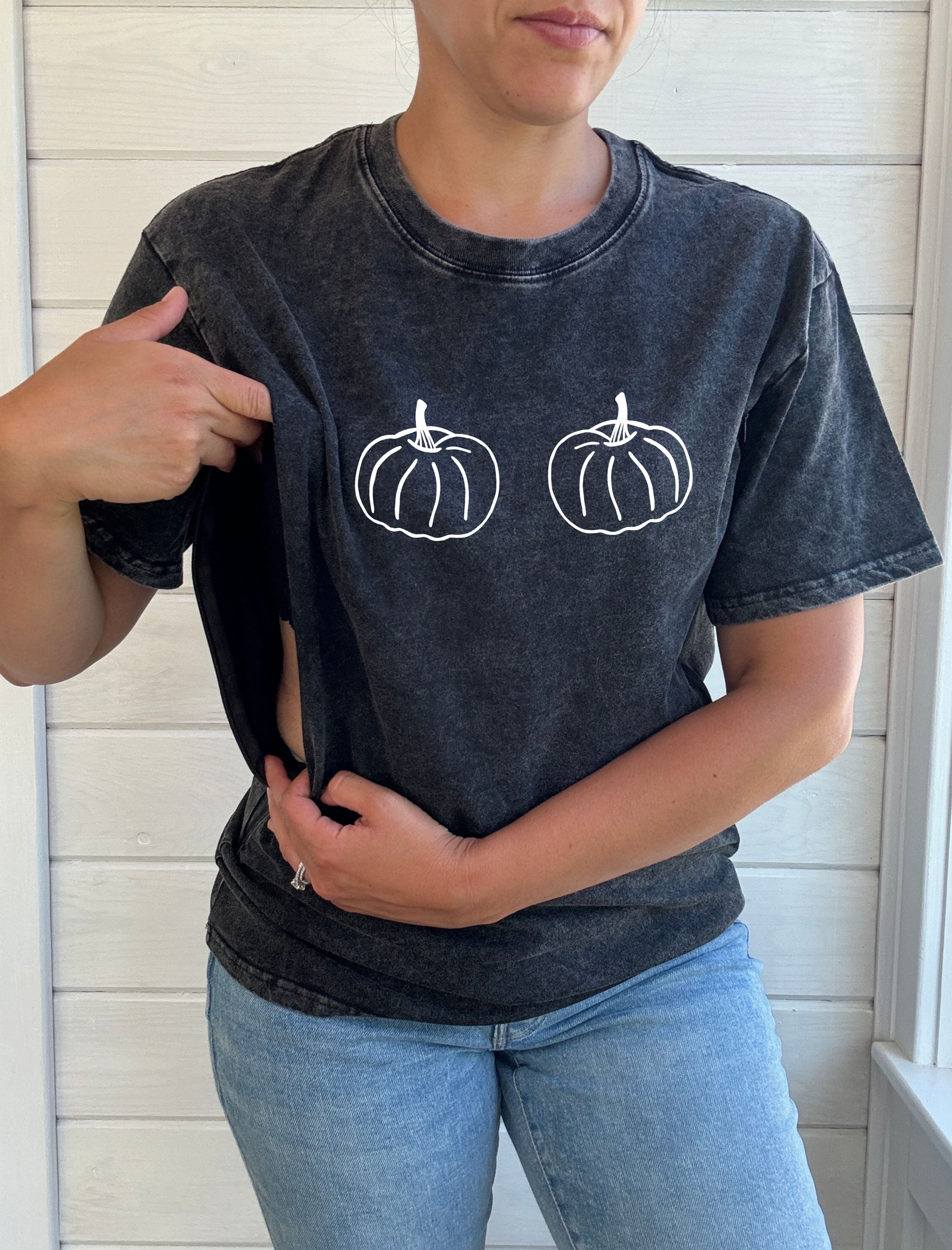 Pumpkin Boo-bies Acid Wash T-Shirt