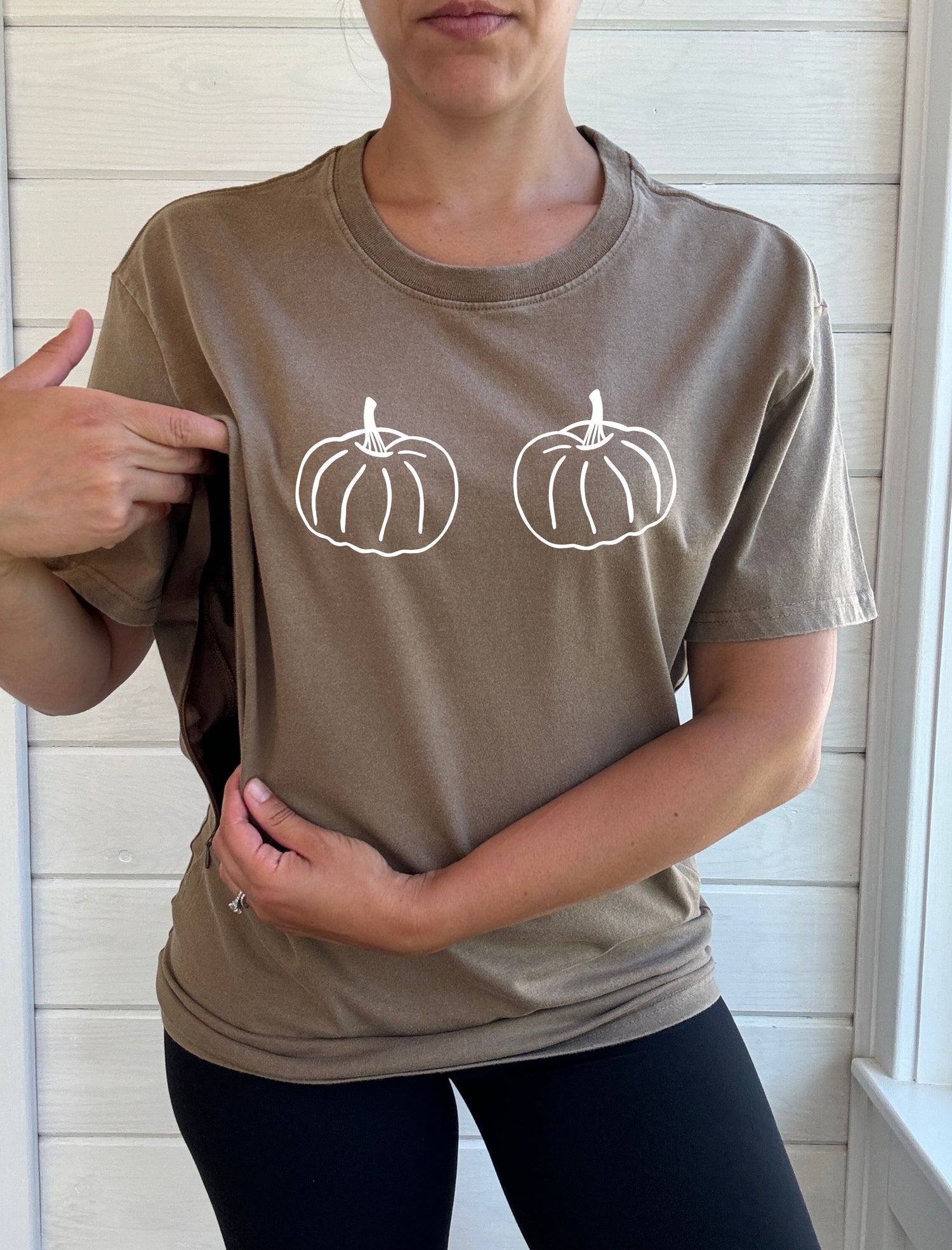 Pumpkin Boo-bies Acid Wash T-Shirt