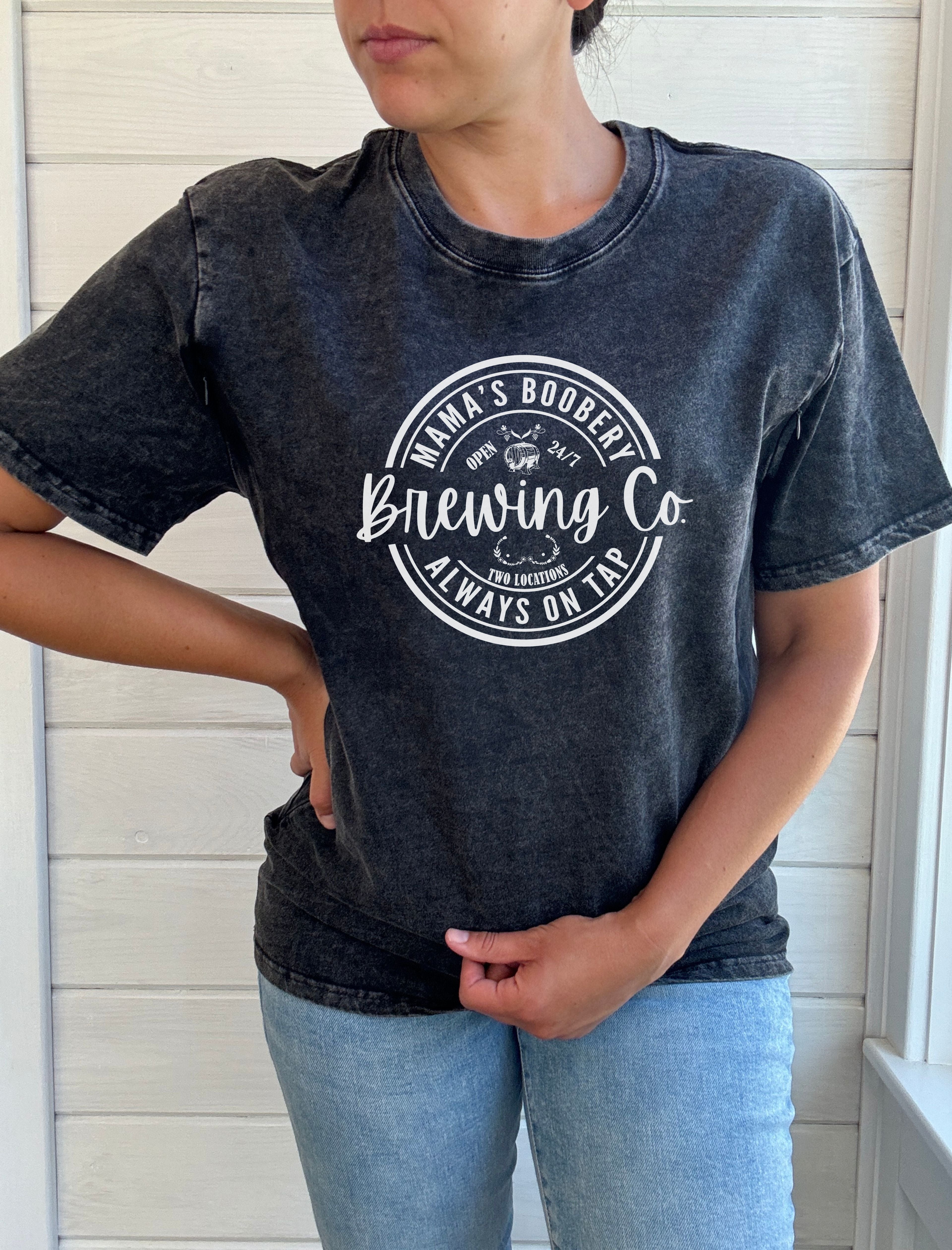 Mama Boobery Brewing Co. Acid Wash T-Shirt