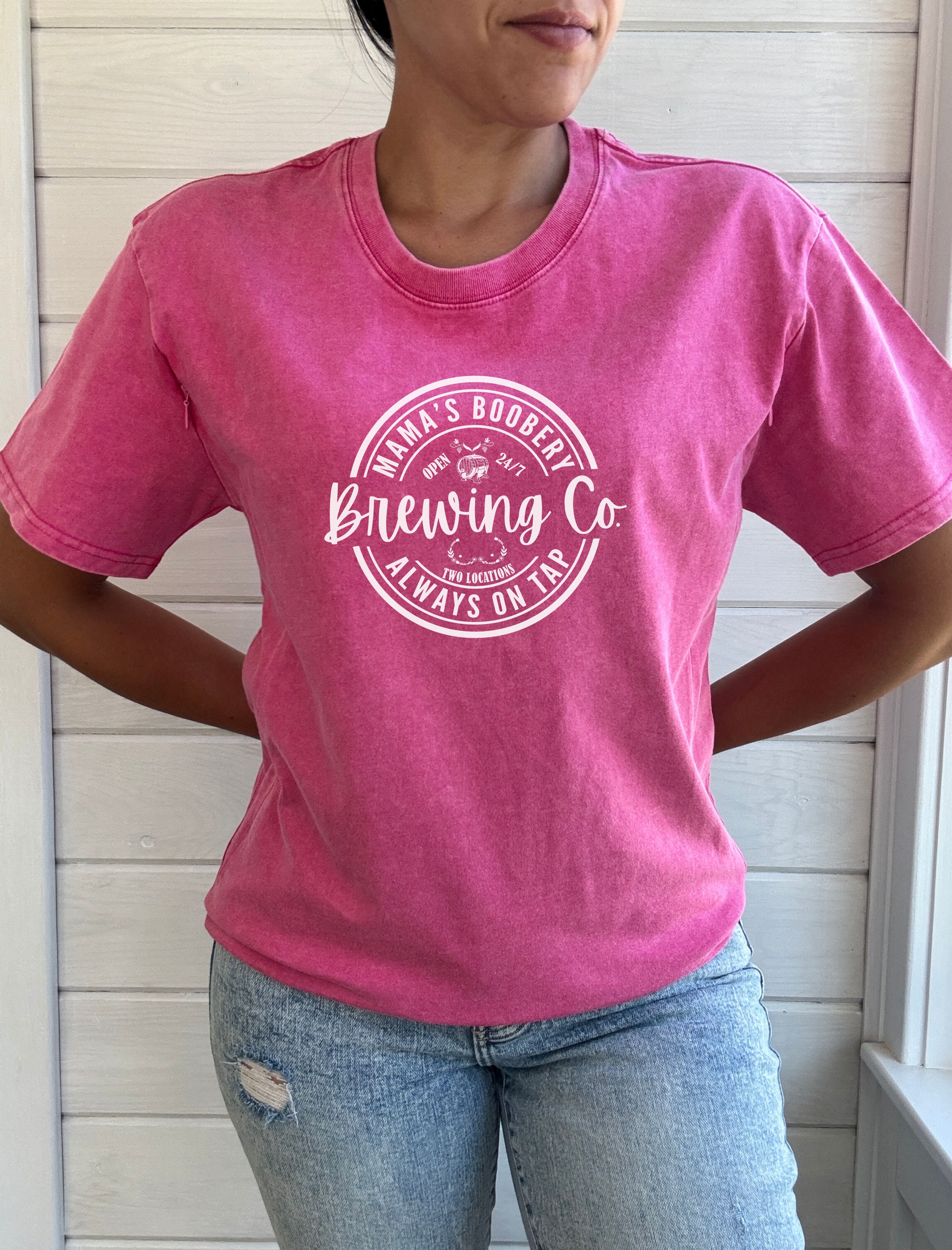 Mama Boobery Brewing Co. Acid Wash T-Shirt