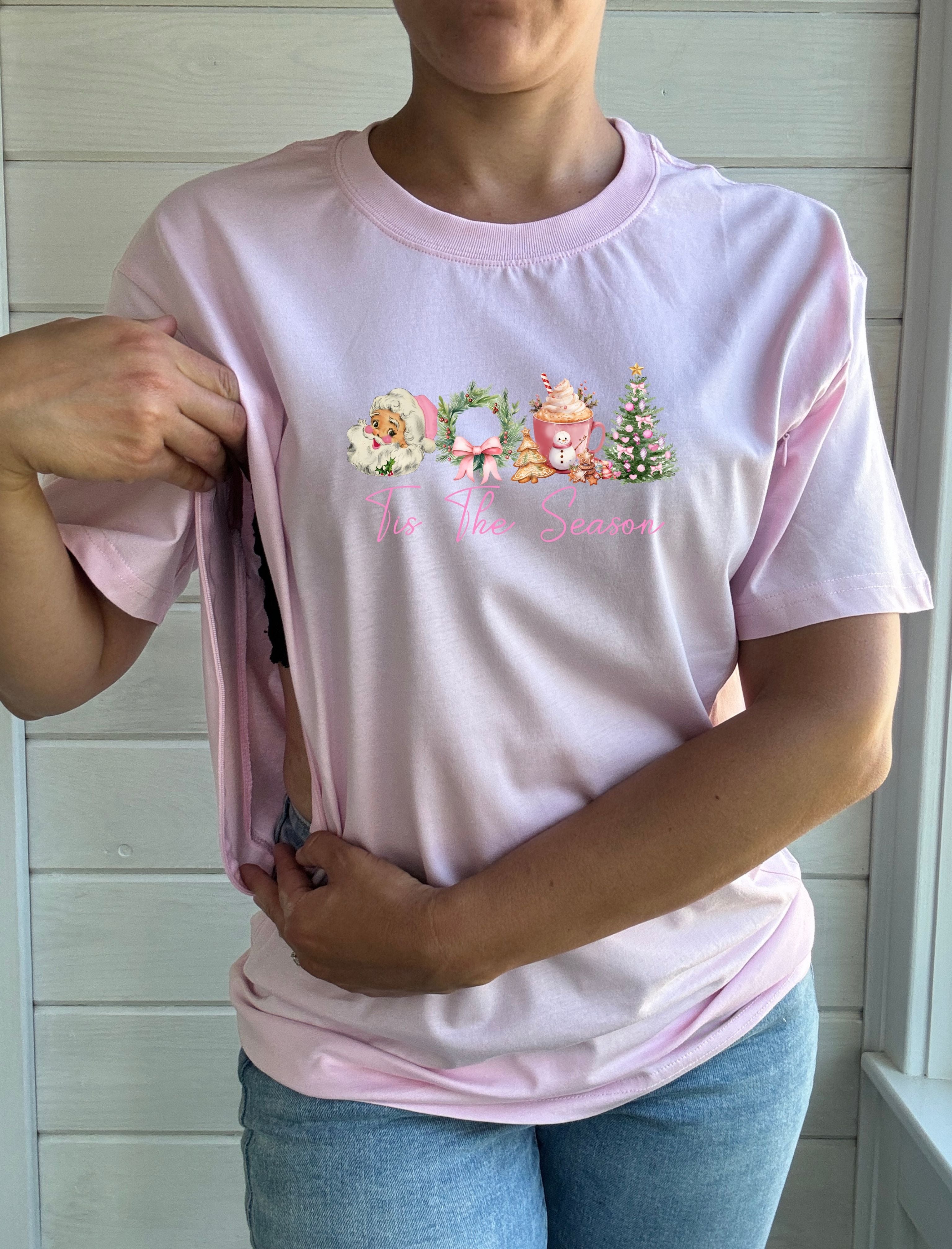 Tis The Season Pink Solid Comfort Tee