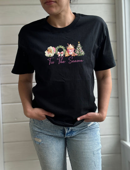 Tis The Season Pink Solid Comfort Tee