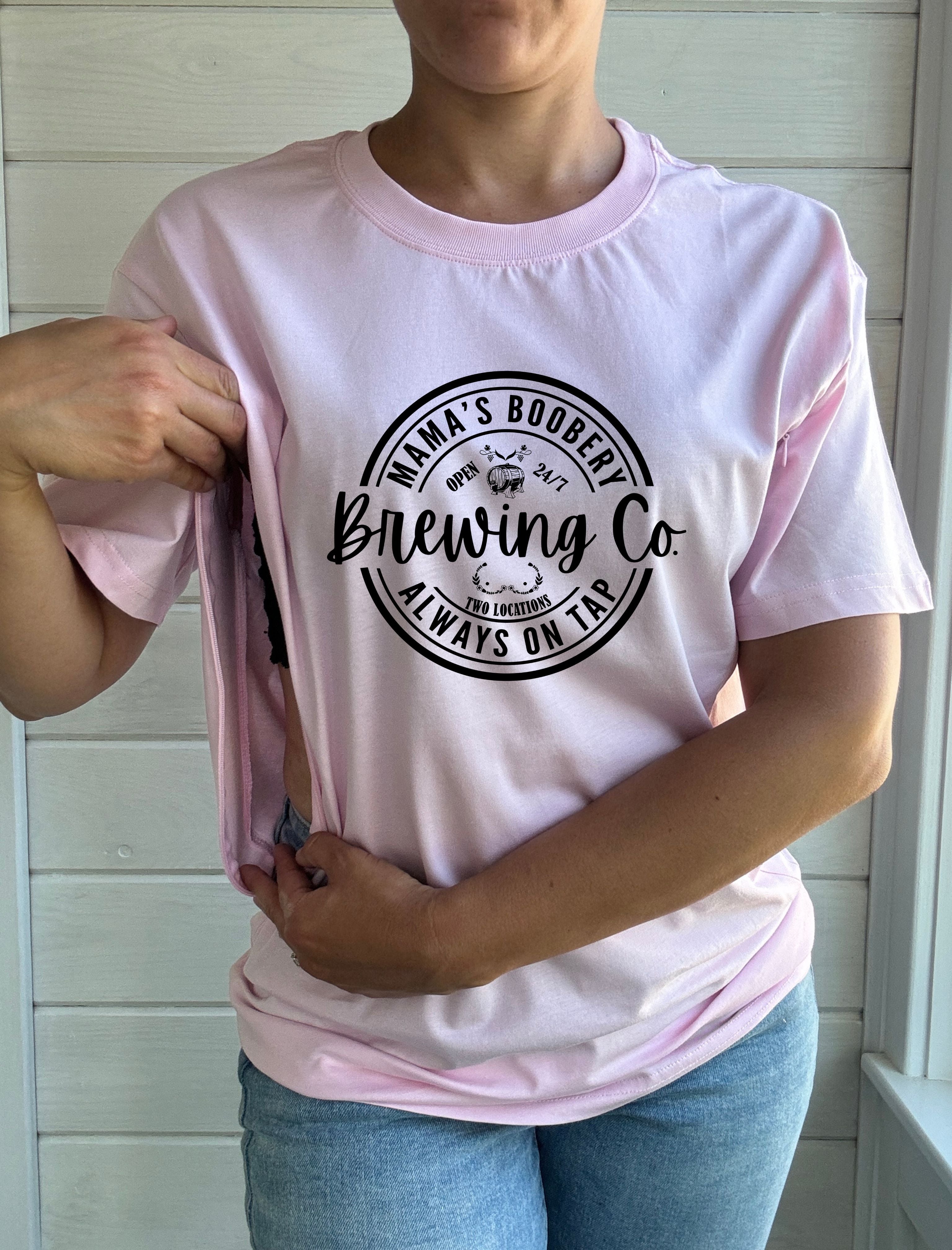 Mama Boobery Brewing Co. Solid Comfort Nursing Friendly T-Shirt