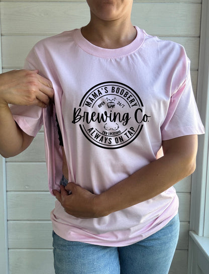 Mama Boobery Brewing Co. Solid Comfort Nursing Friendly T-Shirt