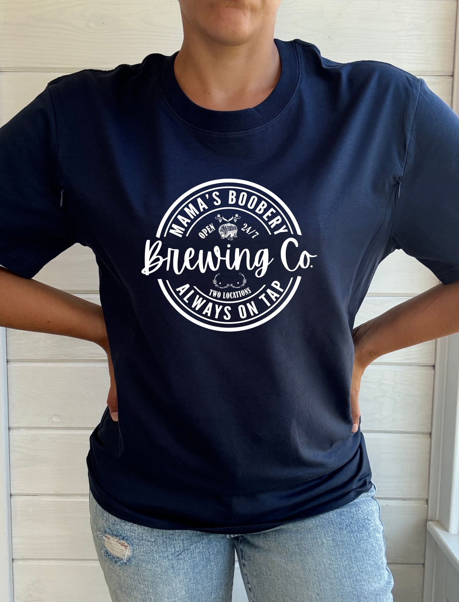 Mama Boobery Brewing Co. Solid Comfort Nursing Friendly T-Shirt