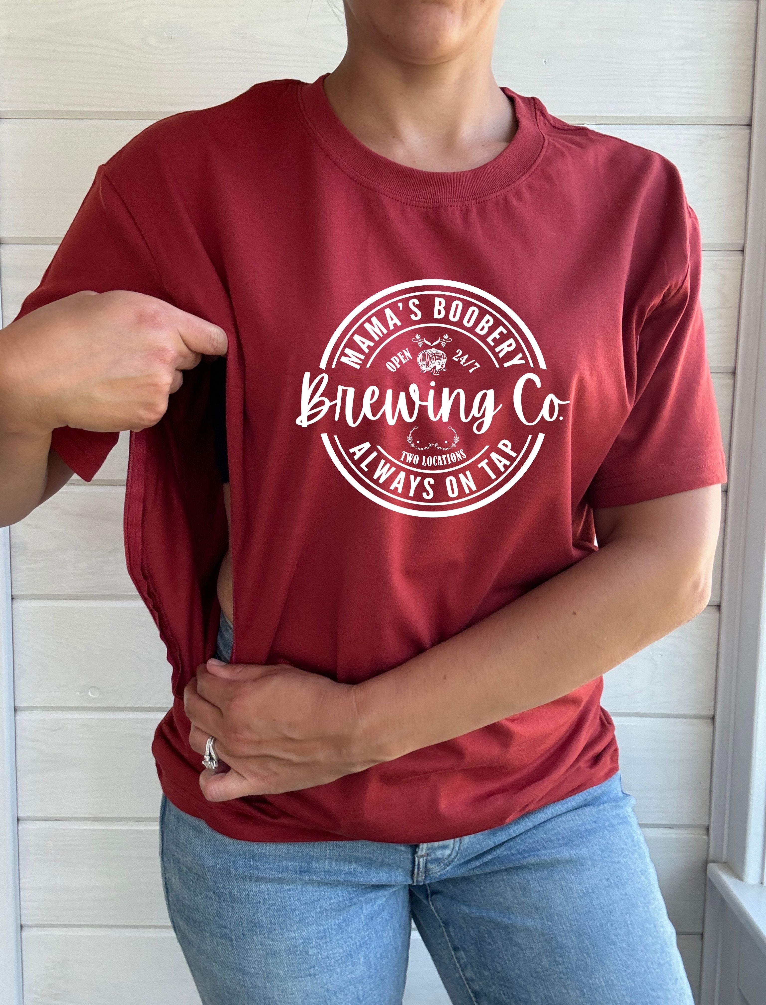 Mama Boobery Brewing Co. Solid Comfort Nursing Friendly T-Shirt