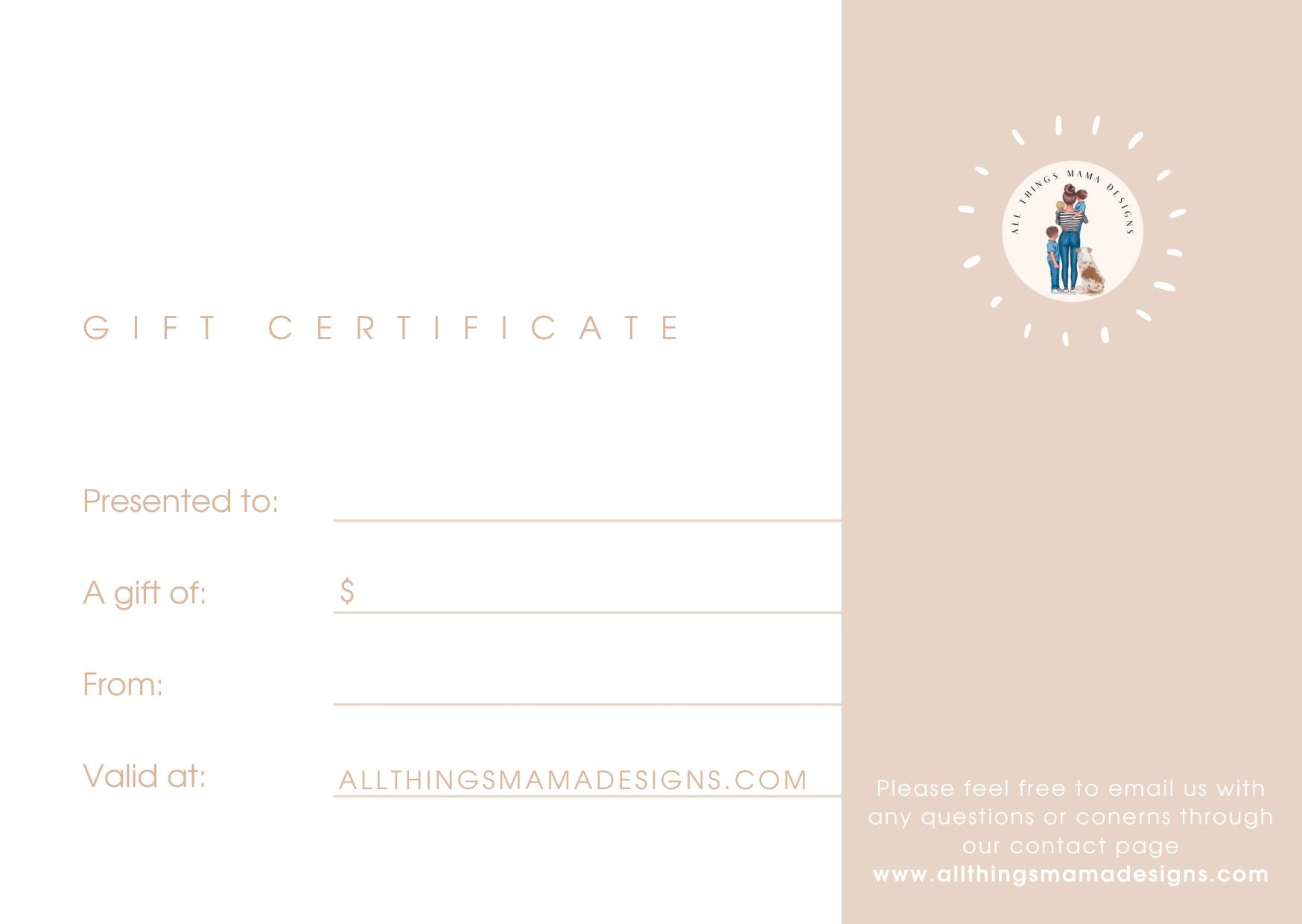 Gift Card | All Things Mama Designs